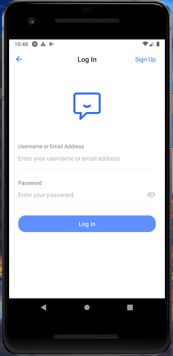 Android Lexicon Login Page