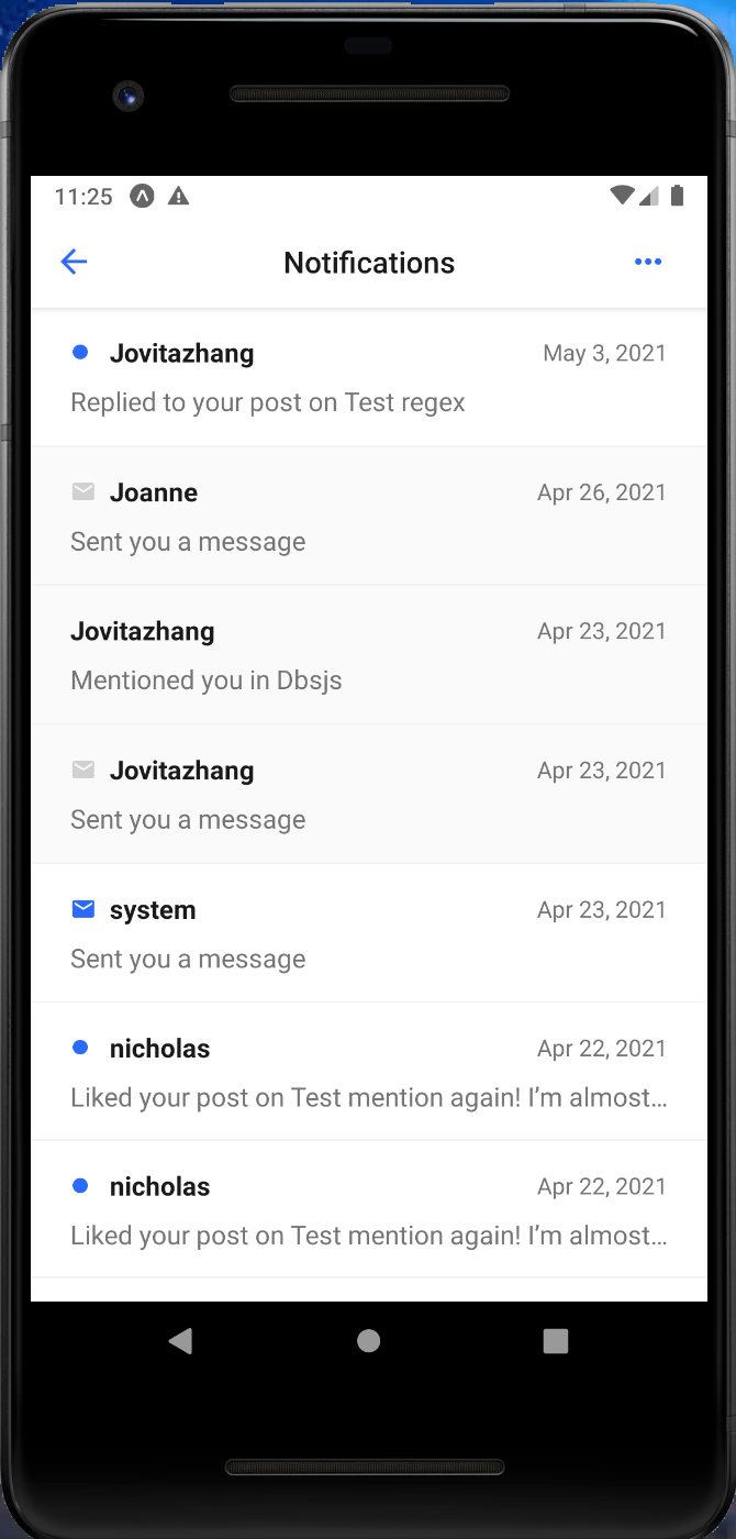 Android Lexicon Notification Page