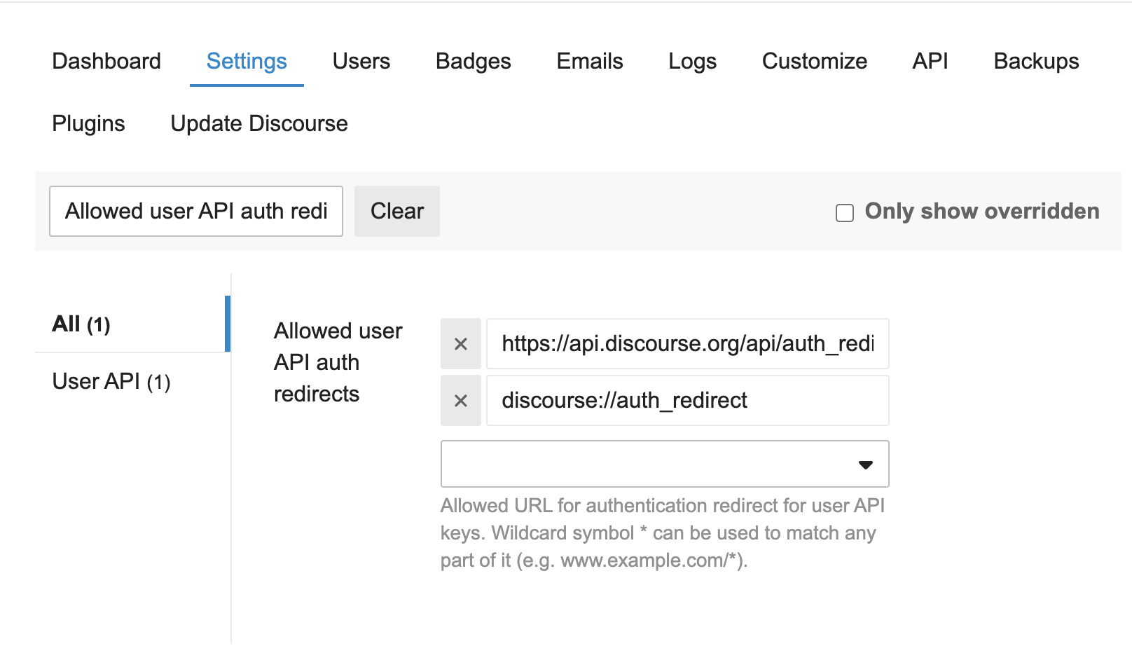 Auth Redirect Admin Settings